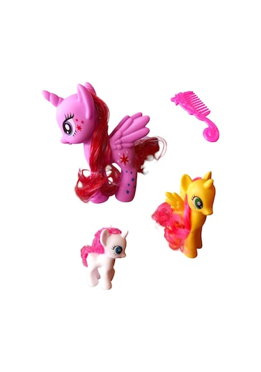 Pony Bakım Ve Arkadaşlık Seti: 3 Sevimli Karakter Ve Tarağı Pony