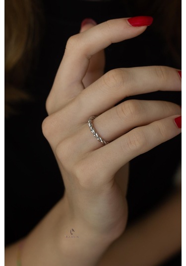 Yuvarlak Burma Model Örgü 925 Ayar Ayarlanabilir Gümüş Rengi Yüzü