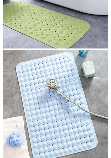 Gajeena Banyo Ve Küvet İçin Pvc Masajlı Güçlü Yapışkan Tabanlı Su Geçirgen Anti-kaygan Paspas, Açık Mavi Diğer