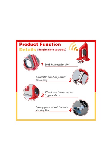 Fosenze "taşınabilir Alarmlı Kapı Durdurucu - Seyahat Ve Ev Güvenliği İçin Dayanıklı Metal Kilit"