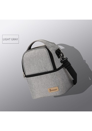 Moveevo Termal Anne Sütü Soğutucu & Elektrikli Pompa 2 Bölmeli Biberon + Yemek Çantası Pratik İş Kullanımı Açık Gri