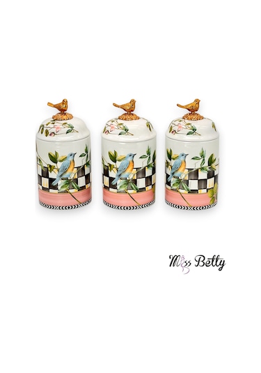 Miss Betty Paradise Büyük Porselen Baharat Takımı 3'lü Diğer