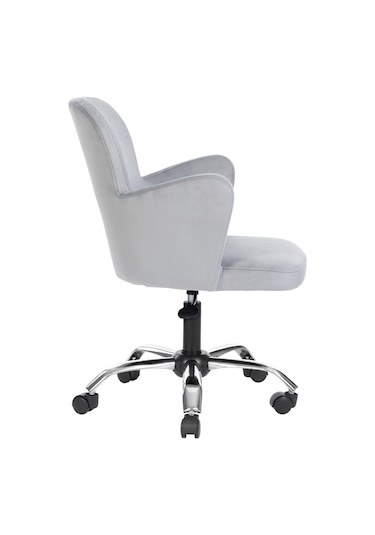 Markaelz Krom Metal Ayaklı Ofis Çalışma Sandalyesi Kelebek Gri