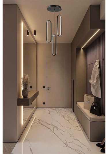 Modern Siyah 3 Lü Sarkıt Nordic 3 Renk Led Avize Siyah