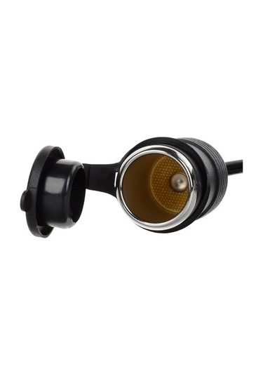 Pazly Araba Şarj Cihazı Dc Güç Kaynağı Kablosu 2m 12v 24v Adaptör, Erkek-dişi Konnektör, Siyah