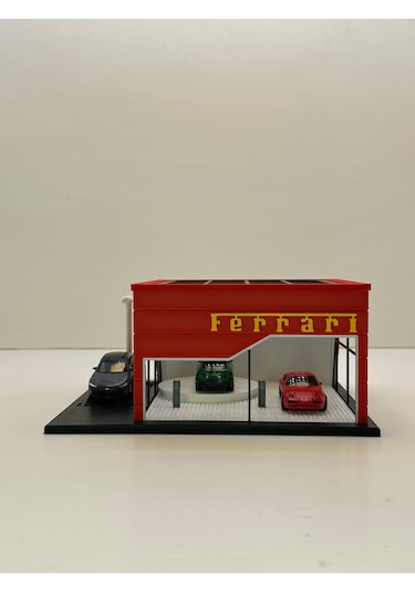 3d Baskı 1/64 Ölçekli Ferrari Showroom Tasarımlı Diorama Araç Sergileme Garajı
