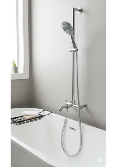 Defne Renk Detayları Ve Krom Rengi Gövdesi Ve Şık Tasarımı İle Kaliteli 3 Fonksiyonlu El Duşu Krom