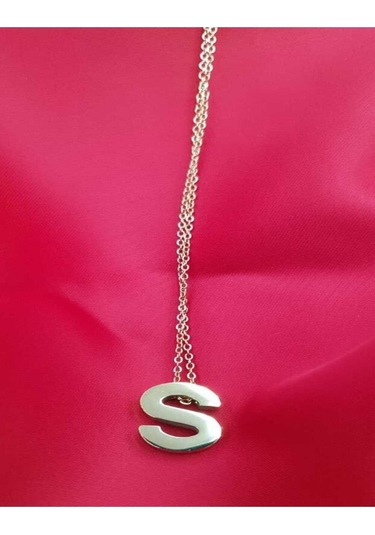 Vog Kişiye Özel Üç Boyutlu Çelik S Harf Sarı Renkdeniz Ve Havuz Suyuna Dayanıklı Paslanmaz Kolye Sarı