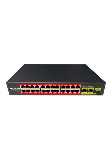 Uranium Poe-2421sfp-300w 24x10/100 2x Gigabit Uplink 1xsfp Poe Combo Rack Tipi Switch