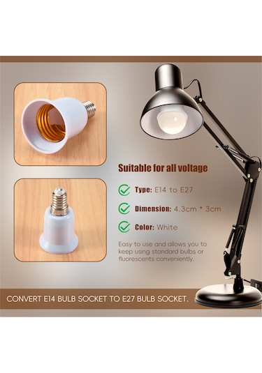 E14'ten E27'ye Uzatma Tabanı Led Cfl Ampul Lamba Adaptörü Dönüştürücü Vida Soketi