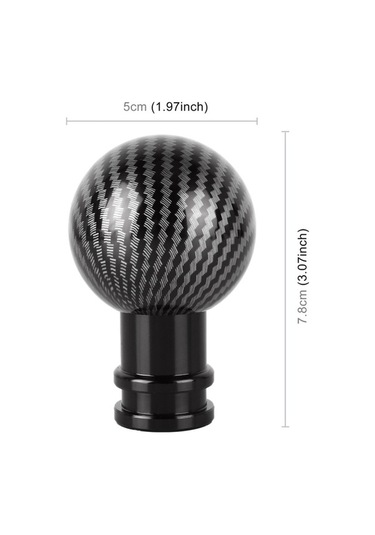 Wondernest Evrensel Araba Karbon Fiber Desenli Metal Vites Topuzu Siyah Siyah