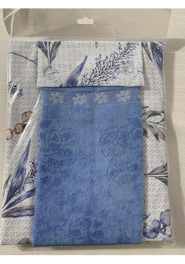 Nivemeshome Mavi Kadife Havlulu Mutfak Önlüğü Mavi