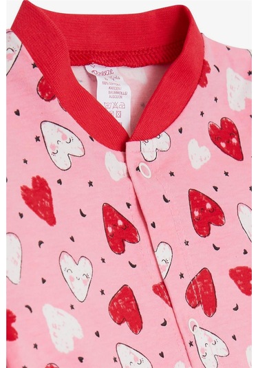 Breeze Kız Bebek Tulum Renkli Gülenyüz Kalp Desenli 0-3 Ay-6 Ay, Pembe-Pembe Breeze Kız Bebek Tulum Renkli Gülenyüz Kalp Desenli 0-3 Ay-6 Ay, Pembe-Pembe