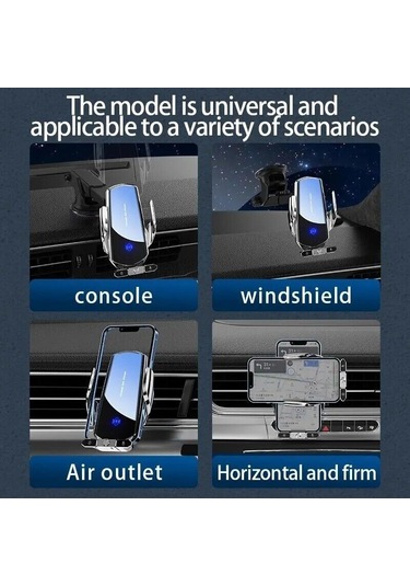 Hfambition Araç İçin Manyetik Kablolu Kablosuz Şarj Cihazı 15w Hızlı Şarj + Otomatik Klem + 360 Döner Telefon Tutucu Type-c, İphone/samsung Uyumlu Diğer