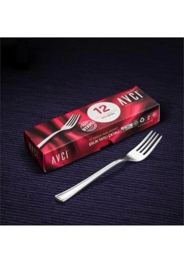 Avcı Avc116 Narin Tatlı Çatal 12 Li Gümüş