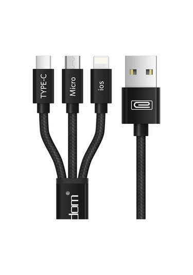Earldom EC-IMC015 1.2 M 3 in1 USB Micro Hızlı Şarj Kablosu