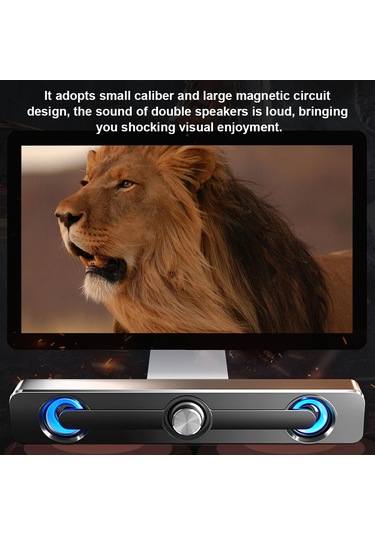 Leezsing Sada V-111 Usb Güçlü Mini Hoparlör: Masaüstü Ve Ev Kullanımı İçin Stereo Ses Ve Led Aydınlatma