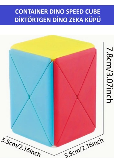Dikdörtgen Dino Stıckersız Profesyonel Speed Cube -zeka Küpü - Sabır Küpü - Muhteşem Bir Hediye