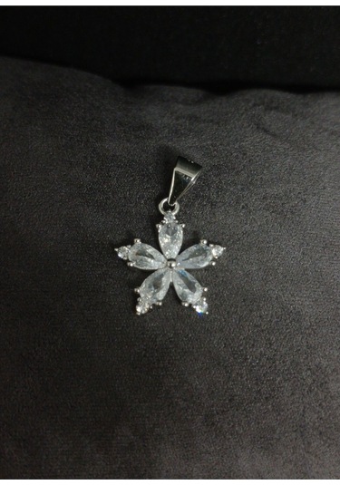 Çiçek Motifli Taşlı Gümüş Takı Seti 925 Ayar, Şık Ve Zarif Kadın Aksesuarı Gümüş