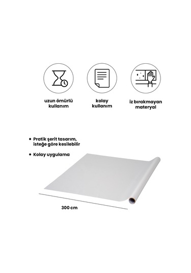 Elektrostatik Yapışıp Çıkartılabilir Şerit Beyaz Tahta 3m Rulo Pratik Ve Yeniden Kullanılabilir Beyaz