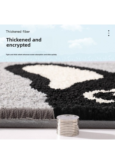 Yifomall Köpek Figürlü Banyo Paspası - Yüksek Su Emici, Kayma Engellli, Hızlı Kuruyan, Ev Dekoru İçin Kartoon Desenli Halı Diğer