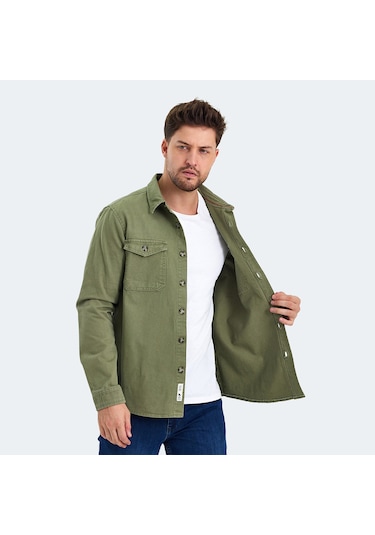 The Crow PETER Erkek  Haki Gömlek