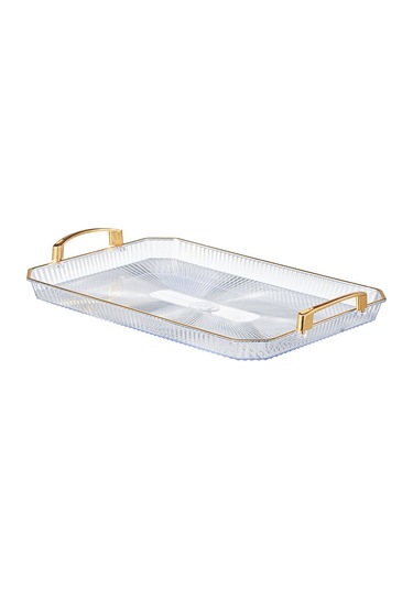 Springsun Altın Kaplama Versatil Tepsisi - Meyve, Çay, Pastane Ve Kek Servisi İçin, 31x21x4.8 Cm Küçük Boy, Kaliteli Ve Luxurious Tasarım