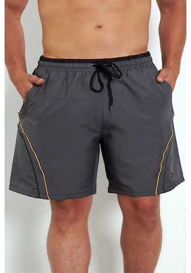 Enrico Ferry Erkek Orta Gri Büyük Beden Deniz Şortu Edy2518b-og Gri
