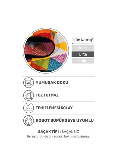 Colora Halı Koleksiyonu Yumuşak Renkli Kare Halı, Tozumaz, Modern Tasarım Ve Kolay Temizlik Multi 2