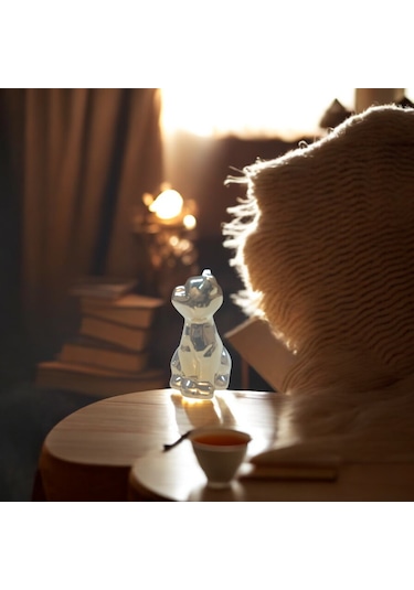 9cm -6cm Ebatlarında Kırılmaz Polyester, Kedi Figürlü Biblo