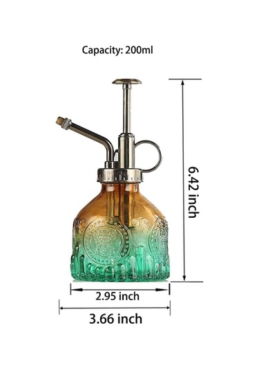 Şık Tasarımlı Ev Bahçe Saksı Çiçeklerine Özel Cam Bitki Sulama Fıskiyesi Kolonya Şişesi 200 Ml Yeşil Çok Renkli