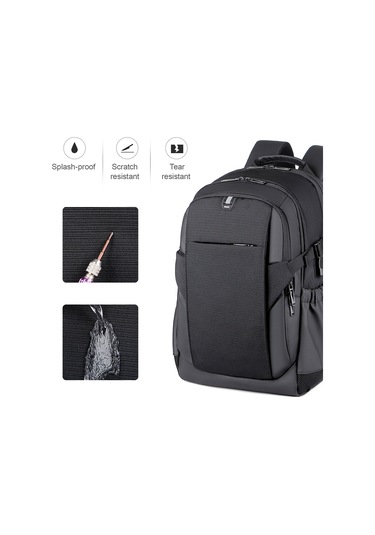 Lemestar Usb Şarj Portlu, Suya Dayanıklı Oxford Kumaşlı, Çok Bölmeli Seyahat-iş Okul Sırt Çantası Gri Gri