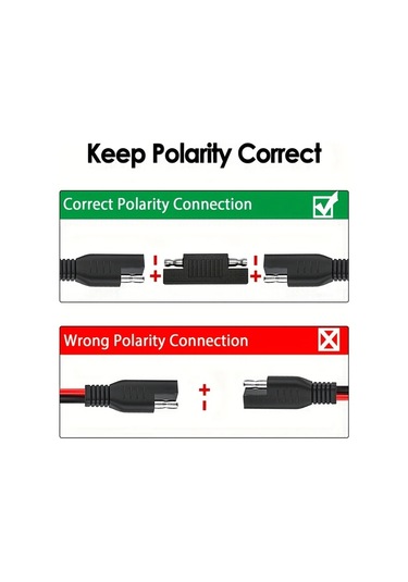Dashanshop Jyft 16awg Sae Uzatma Kablosu Polarite Adaptörlü Solar Panel Araç Bağlantı