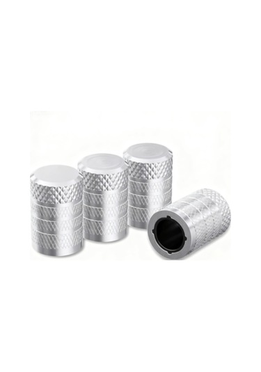 Moveevo Alüminyum Renkli Lastik Valf Kapağı - Korozyona Dayanıklı, Kolay Kurulum, Otomobil/bisiklet Uyumlu Gümüş