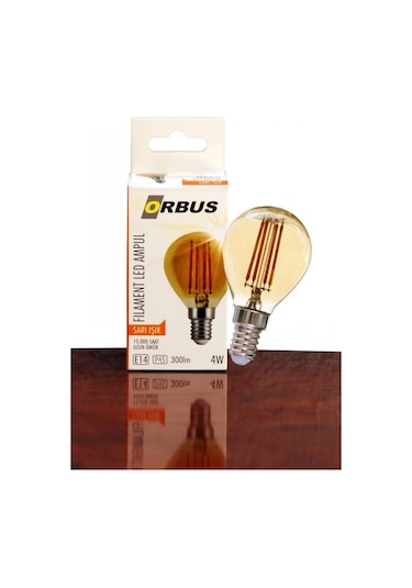 Orbus Orb-Pc45 4W Sarı Işık E14 P45 400Lm 15.000 Saat Fılament Le