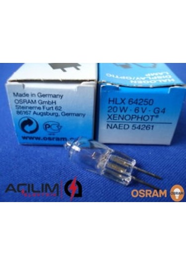 Osram Hlx 64250 6V 20W G4 Halojen Optik Projeksiyon Ampul