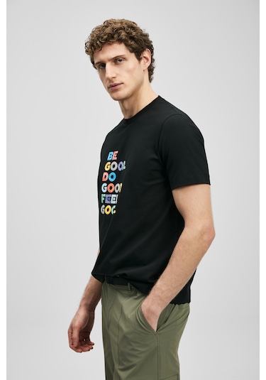 Lufian Good Modern Grafik T- Shirt Siyah Siyah 111020290100100