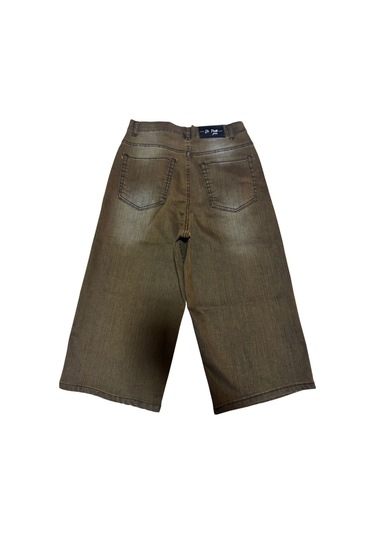St.poll Likralı Yıkamalı Unisex Baggy Şortolon Şort Vizon