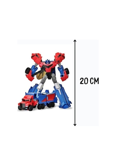 Oyuncak Robota Dönüşen Metal Transformers Robot Bumblebe Ve Optimus Prime Araba 2'li Set 20 Cm Kırmızı
