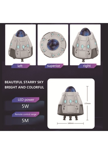 Uzay Kapsülü Yıldız Projektör Atmosfer Gece Lambası Yıldızlı Kuzey Işıkları Süsleme Dekorasyon Masa Lambası Fiş Usb Uzay Kapsülü Yıldız Projeksiyon Lambası