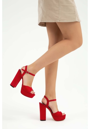 Tamer Tanca Kadın Vegan Kırmızı Abiye Ayakkabı 539 1980 Bn Ayk Y21 Kırmızı Suet