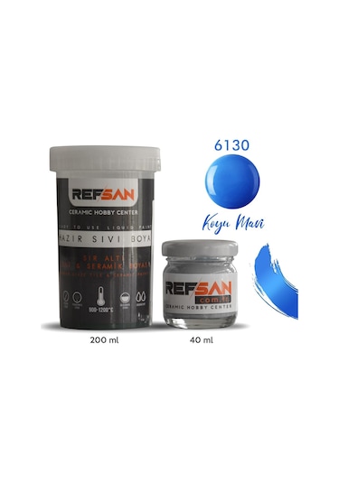 Hazır Çini ve Seramik Boyası 6130 Koyu Mavi 40 Ml