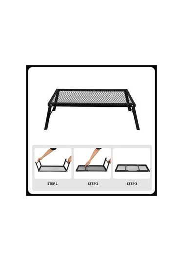 Bloomnest Pratik Katlanır Barbekü Ağırlılıklı Masa - Taşınabilir Su Geçirmez Kamp Masa Siyah