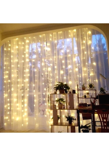 Sıcak Beyaz Led Su Geçirmez Pencere Perde Icicle Dize Peri Işıkları Düğün Noel Partisi Dekoru 5m 50leds Sıcak Beyaz