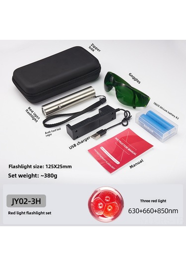 Reedark Kırmızı Işık El Feneri 3 Led 630+660+850nm Entegre Enjektör Seti, Dış Mekan Ve Acil Durumlar İçin Dayanıklı Inframerahat Aydınlatma Cihazı