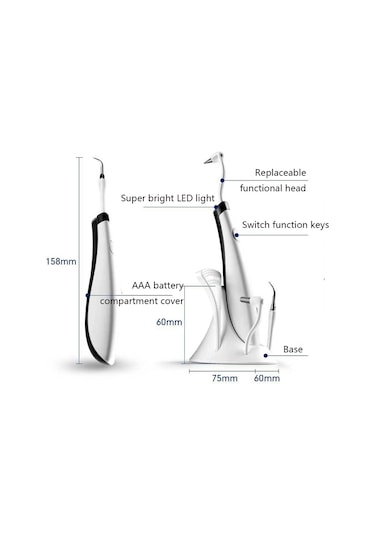 Sones 2319-s-51 Ev Tipi Sonik Ölçekleyici Taşınabilir Diş Bakım Aleti Diş Temizleme Aleti, Renk: Mavi Siyah