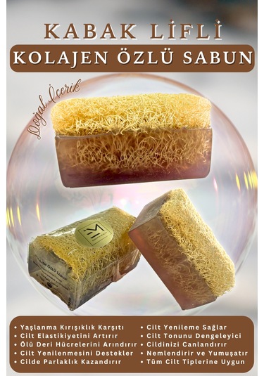 Doğal Kabak Lifli Kolajen Özlü Sabun Yaşlanma Karşıtı