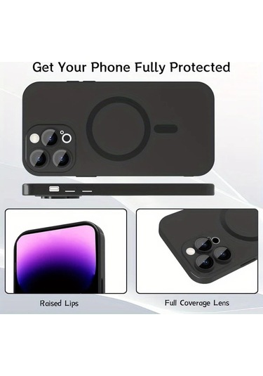 Fochsia iPhone Uyumlu 12 Pro Manyetik Mat Lüks Metalik Soft Cep Telefonu Kılıfı Kamera Koruma