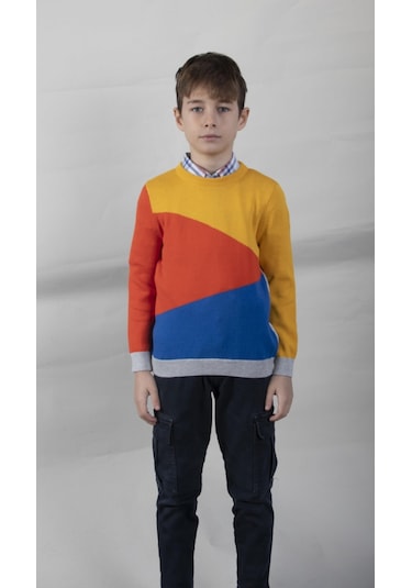 Alexandergardı Desenli Çocuk Triko Kazak C21-18677 01 001