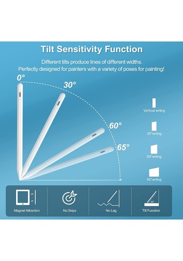 Geeksen İpad Uyumlu İçin Manyetik Manyetizasyonlu,斜压感 Ve Yanlım Tespiti Korumalı, Çizim Ve El Yazısı İçin Kapasitif Kalem - Siyah